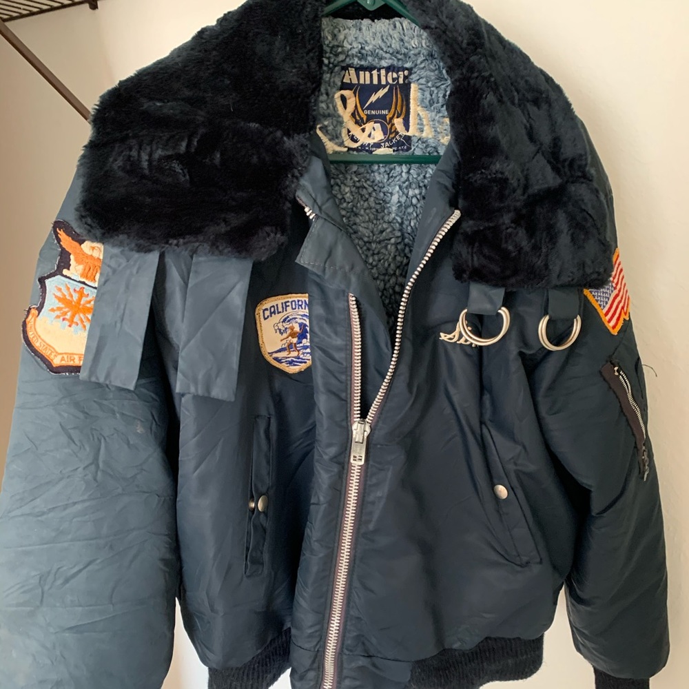 Antler Vintage Men’s Blue Flight Jacket Sz L